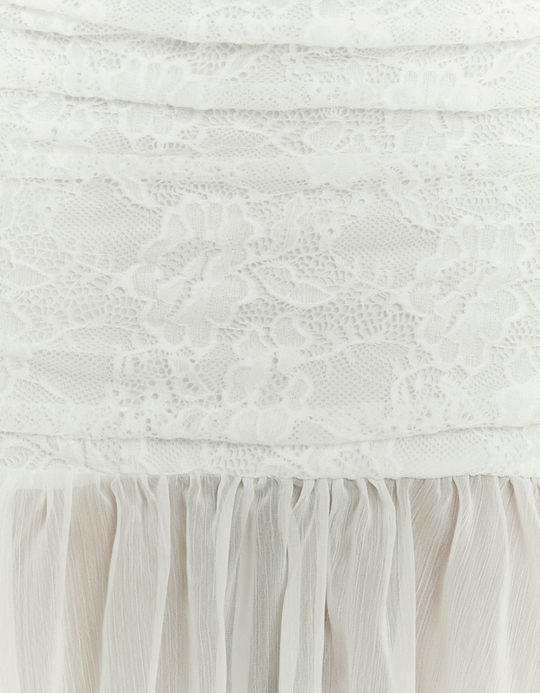 TALLY WEiJL, White Long Ruffle Skirt for Women