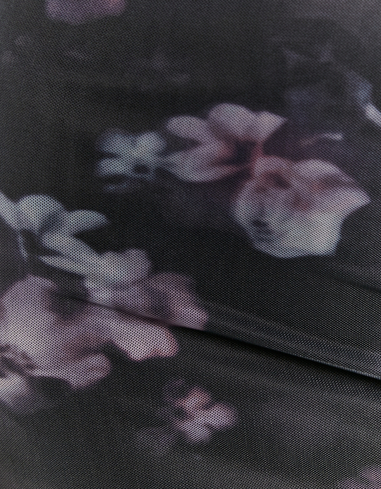 TALLY WEiJL, Jupe midi en mesh à fleurs noires for Women