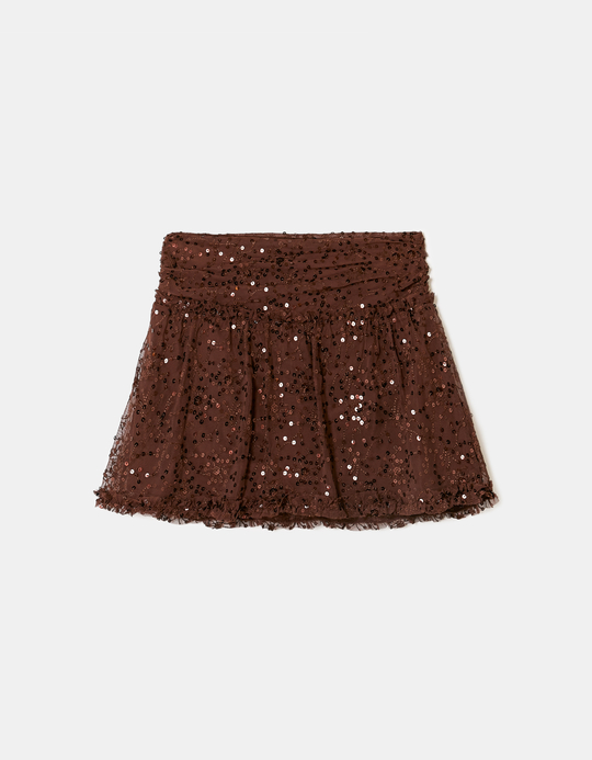 TALLY WEiJL, Brown Sequined Mini Skirt for Women
