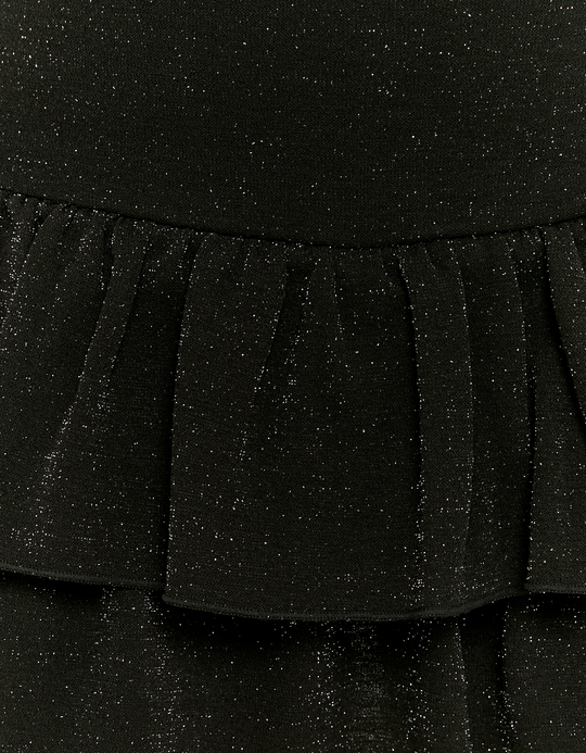 TALLY WEiJL, Black Lurex Skort with Ruffles for Women