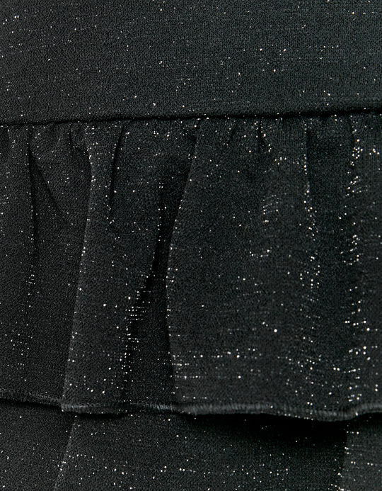 TALLY WEiJL, Schwarzer Shimmer-Hosenrock aus Lurex mit Rüschen for Women