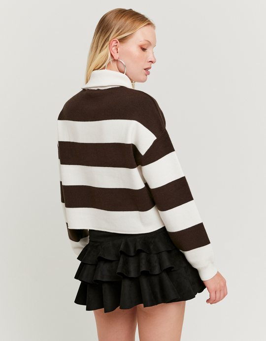 TALLY WEiJL, Mini Jupe-Short Noire en Suédine avec Volants for Women