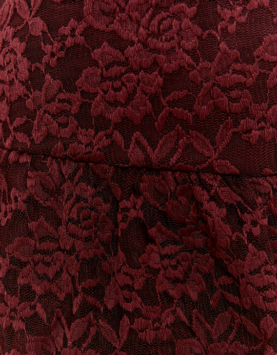 TALLY WEiJL, Burgundy Lurex Skort with Ruffles for Women