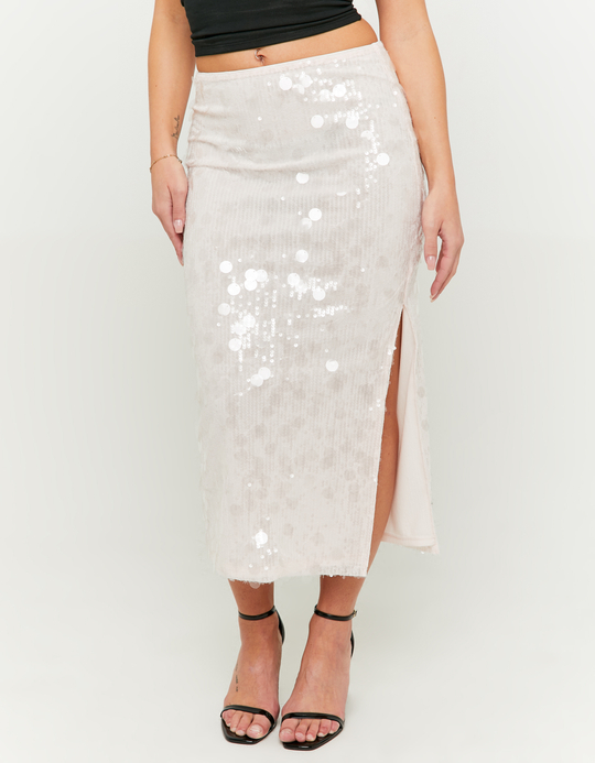 TALLY WEiJL, Sequined Midi Skirt wih Slit for Women