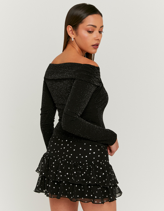 TALLY WEiJL, Schwarzer Skort mit Sternenmuster for Women