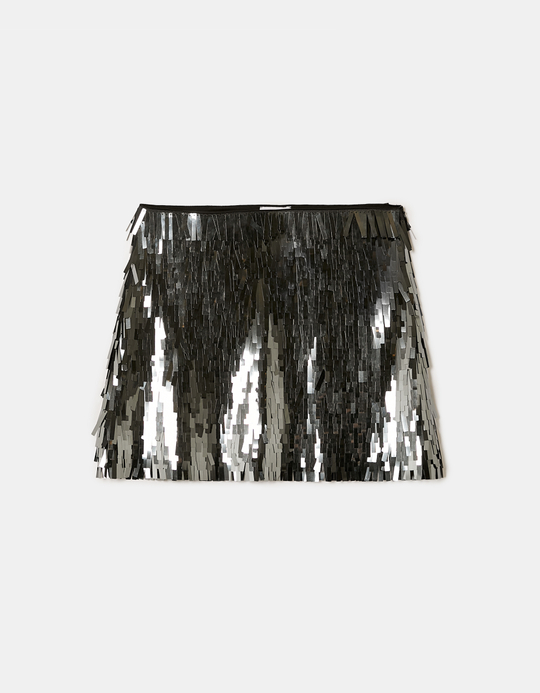 TALLY WEiJL, Silver Sequined Skirt for Women