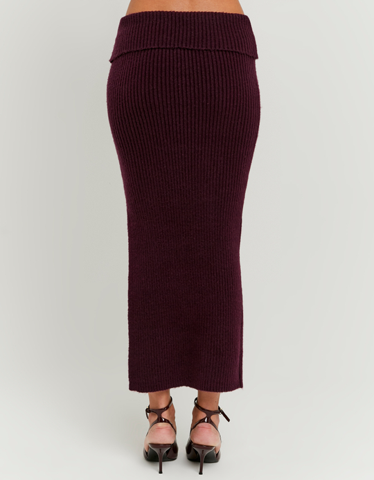 TALLY WEiJL, Burgundy Long Knit Skirt for Women