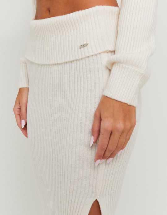 TALLY WEiJL, Jupe Longue Blanche en Maille for Women