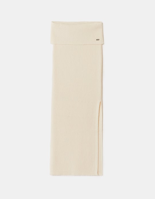 TALLY WEiJL, Jupe Longue Blanche en Maille for Women