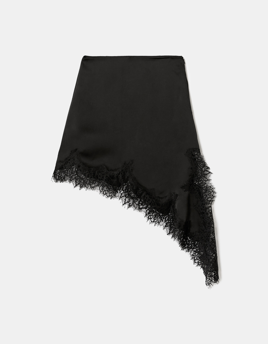 TALLY WEiJL, Black Satin Mini Skirt for Women
