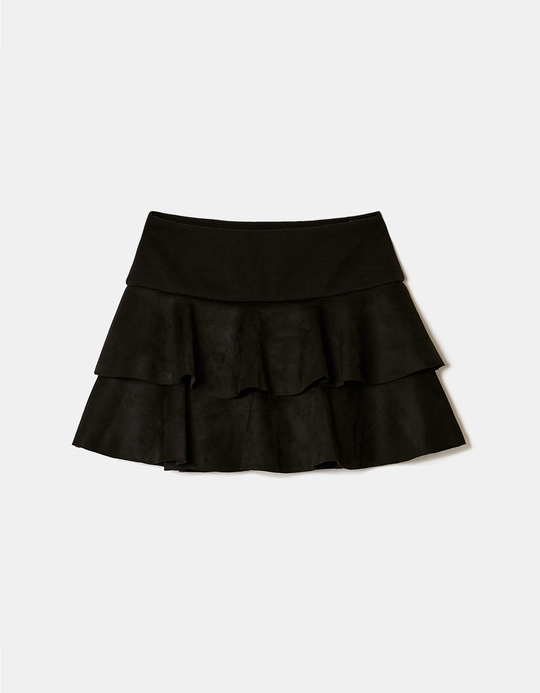 TALLY WEiJL, Black Ruffle Mini Skort for Women