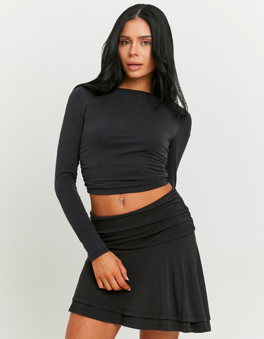 TALLY WEiJL, Black Asymmetric Mini Skirt for Women