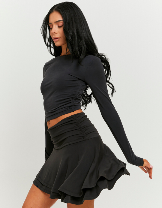 TALLY WEiJL, Black Asymmetric Mini Skirt for Women
