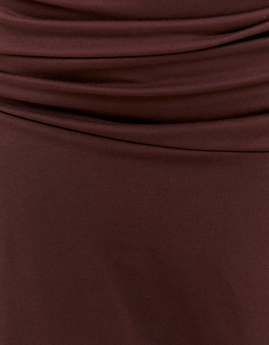 TALLY WEiJL, Burgundy Asymmetric Mini Skirt for Women