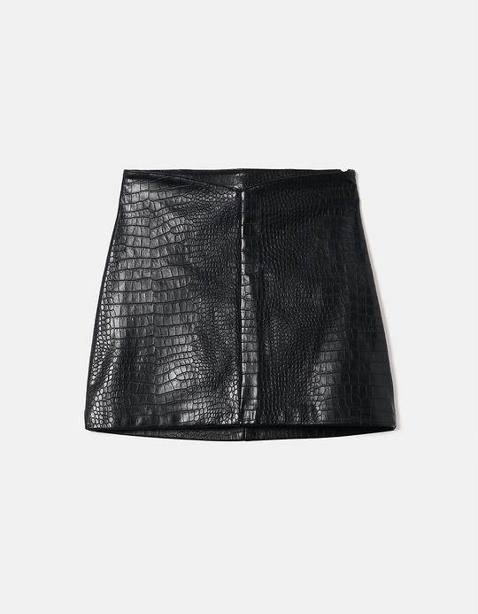 TALLY WEiJL, Schwarzer Kunstleder-Minirock for Women