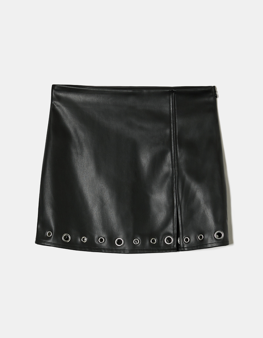 TALLY WEiJL, Schwarzer Kunstleder Minirock for Women