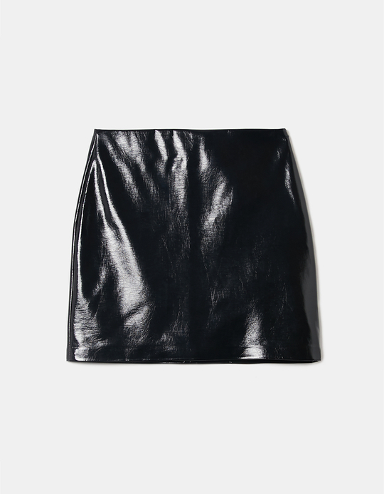 TALLY WEiJL, Schwarzer Mini Rock aus Kunstleder for Women