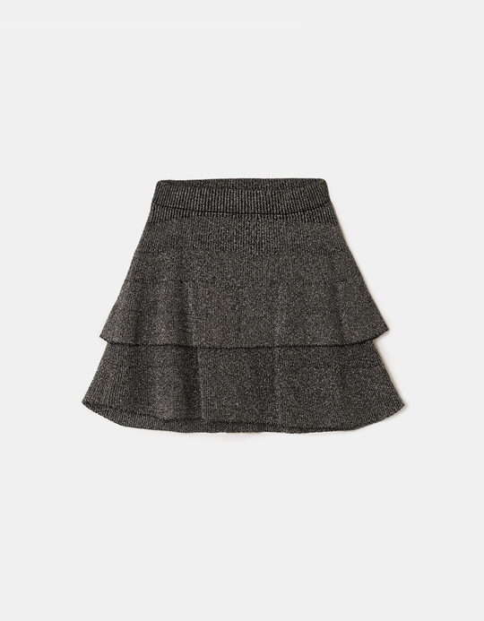 TALLY WEiJL, Grey Lurex Knit Mini Skirt for Women