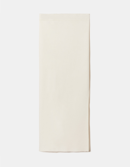 TALLY WEiJL, White Fitted Knit Skirt for Women