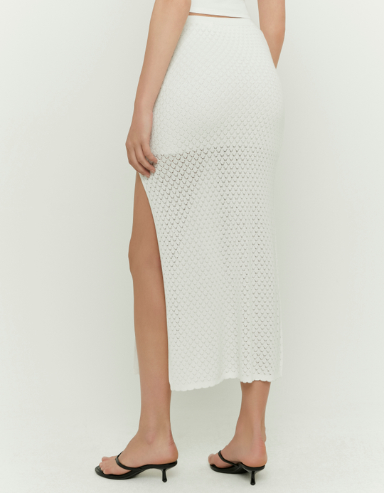 TALLY WEiJL, White Long Lace Skirt for Women
