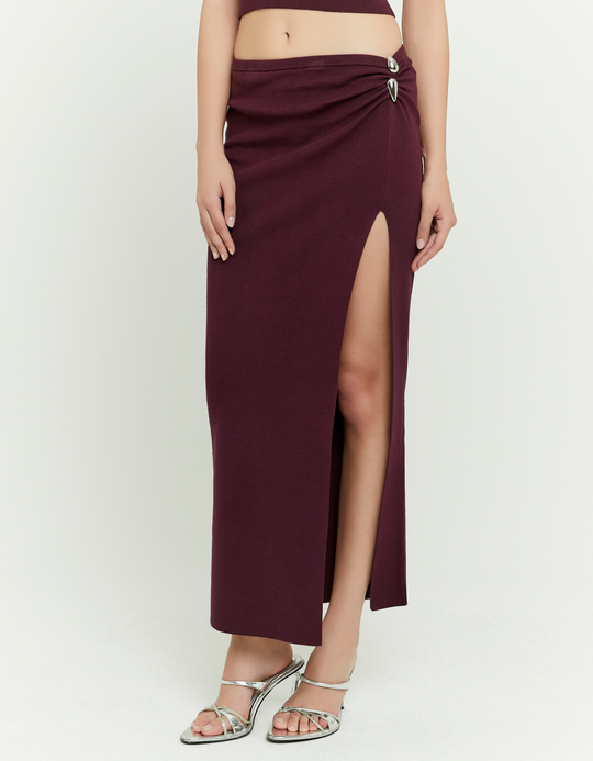 TALLY WEiJL, Burgunderfarbener Langer Rock mit Schlitz for Women