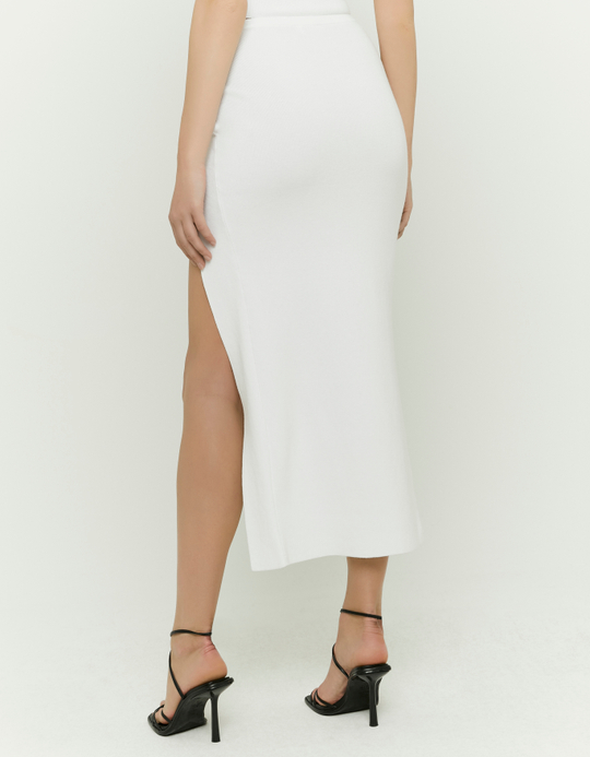 TALLY WEiJL, White Long Skirt with Slit for Women