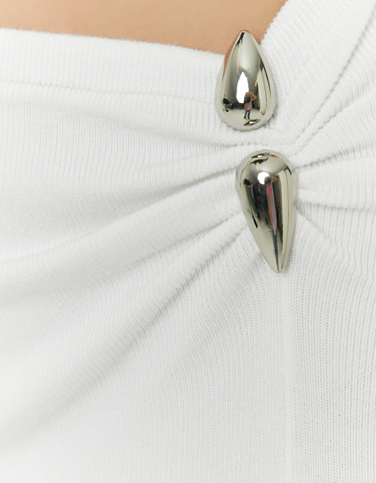 TALLY WEiJL, White Long Skirt with Slit for Women