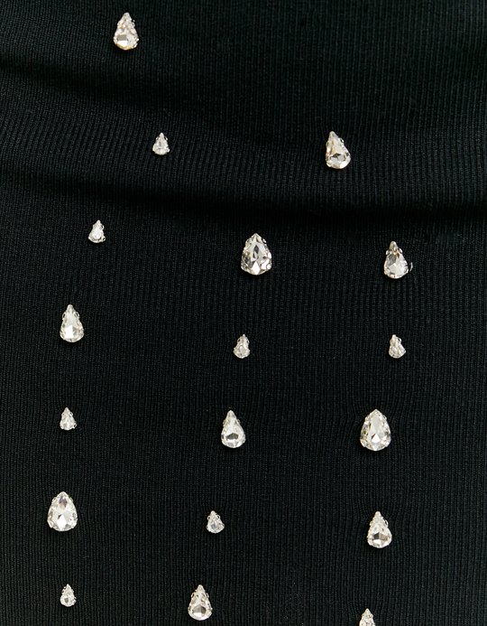TALLY WEiJL, Schwarzer Strick Minirock mit Strass for Women
