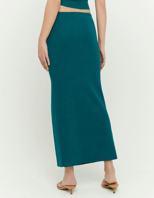 TALLY WEiJL, Green Maxi Skirt with Slit for Women