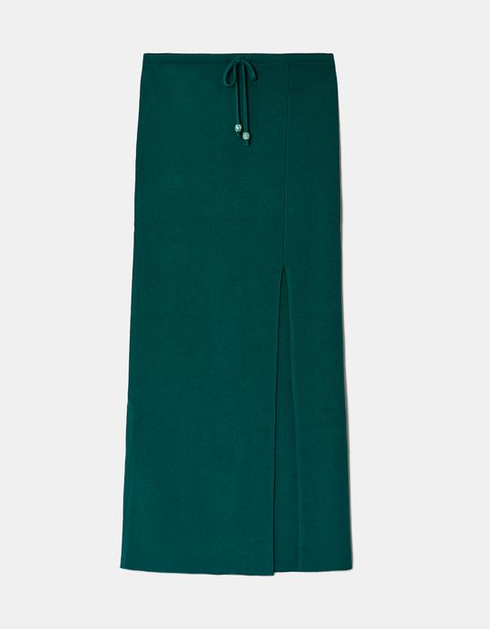 TALLY WEiJL, Green Maxi Skirt with Slit for Women
