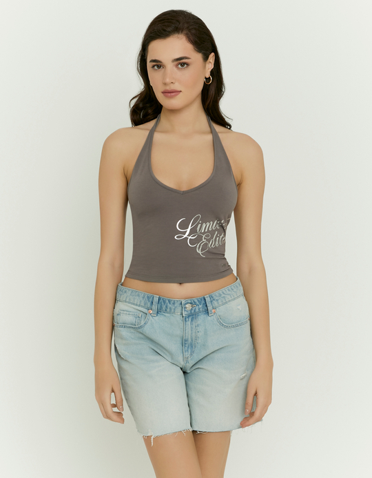 TALLY WEiJL, Top Gris Imprimé Dos Nu for Women