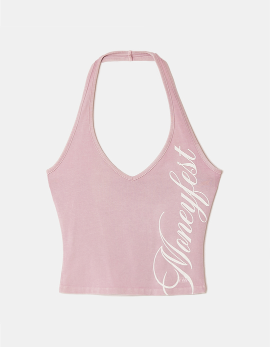 TALLY WEiJL, Pink Printed Halter Top for Women