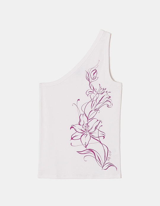 TALLY WEiJL, One shoulder White Printed Top for Women