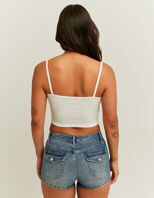 TALLY WEiJL, White Cropped Printed Tank Top for Women