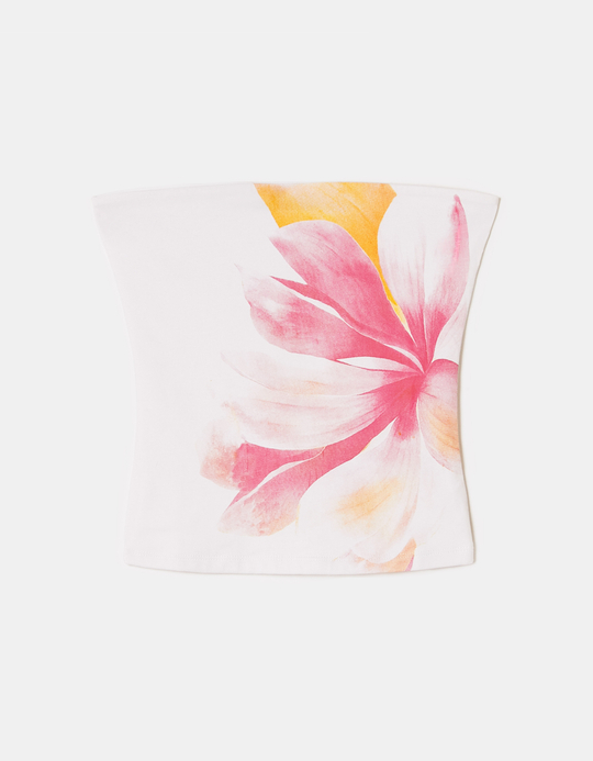 TALLY WEiJL, Weißes Bandeau Top mit Blumenprint for Women