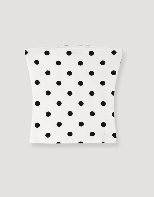 TALLY WEiJL, White Polka Dot Bandeau Top for Women