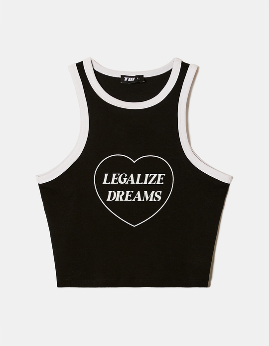 TALLY WEiJL, Débardeur Court Noir Imprimé for Women