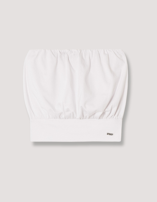 TALLY WEiJL, Top Bandeau Bianco Croppato for Women