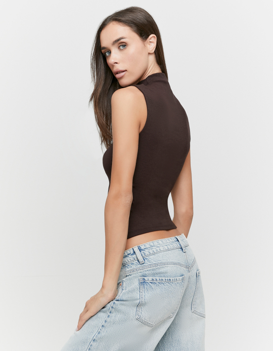 TALLY WEiJL, Brown Basic Top for Women