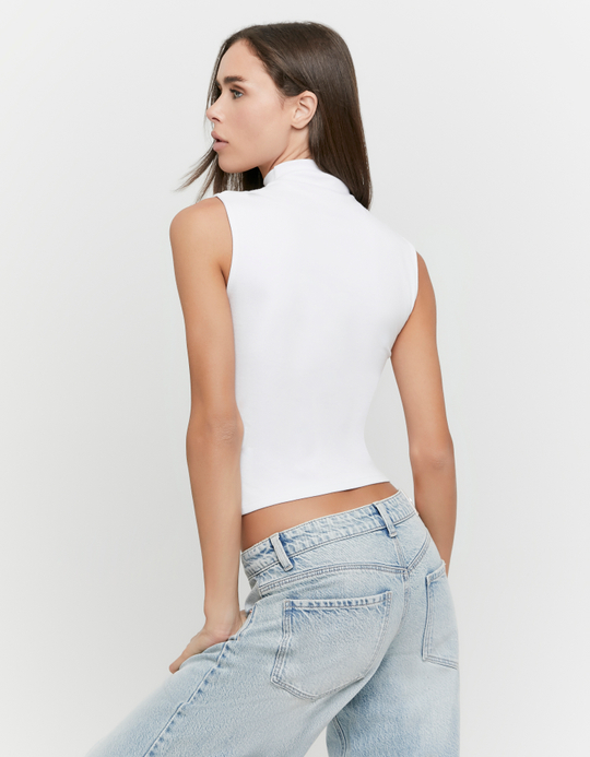 TALLY WEiJL, White Basic Top for Women
