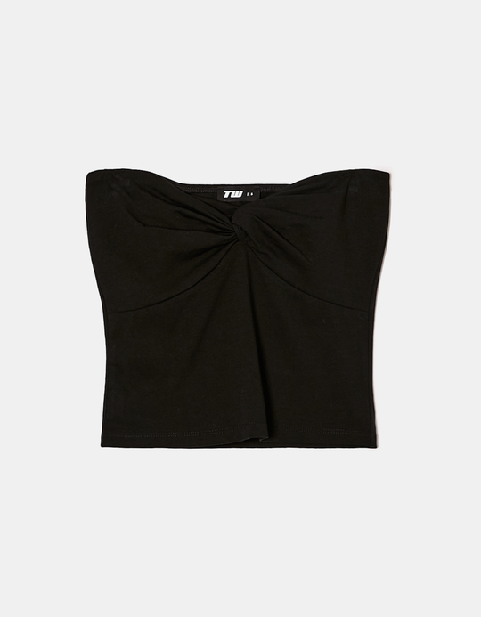 TALLY WEiJL, Schwarzes Cropped Bandeau Top for Women