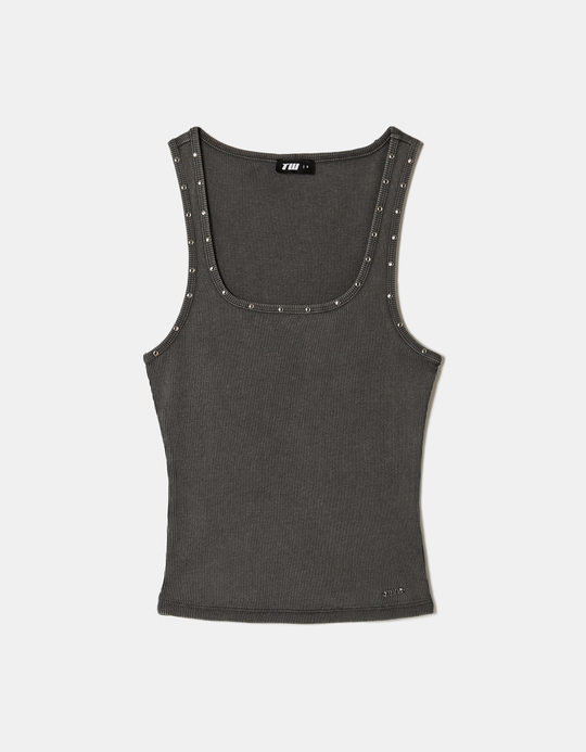 TALLY WEiJL, Grey Basic Top for Women
