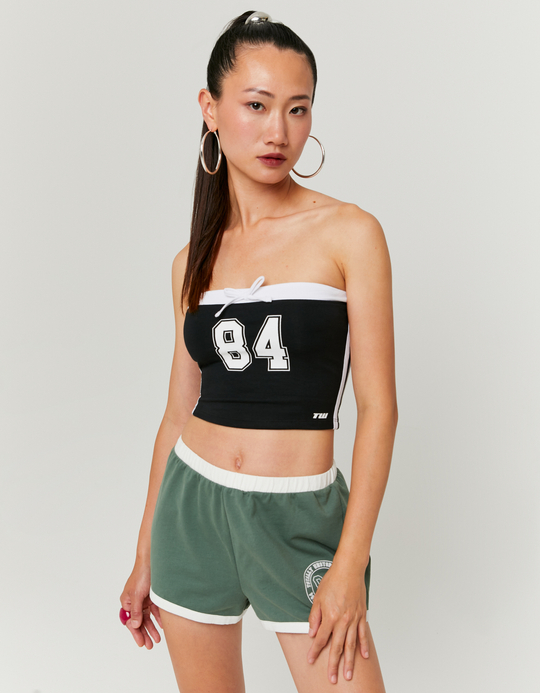 TALLY WEiJL, Top Fascia Nero con Stampa for Women
