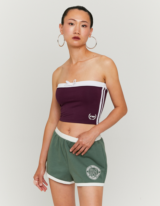 TALLY WEiJL, Purple Printed Bandeau Top for Women