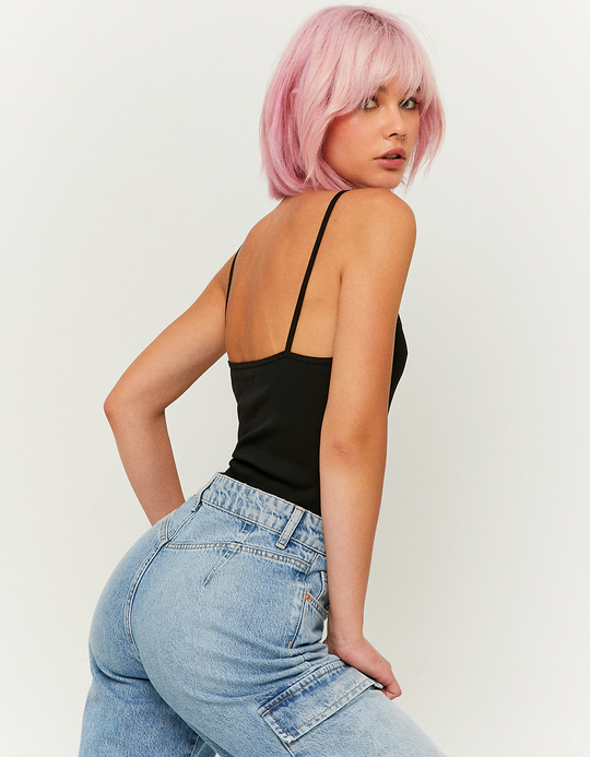 TALLY WEiJL, Schwarzes Basic Träger Top for Women