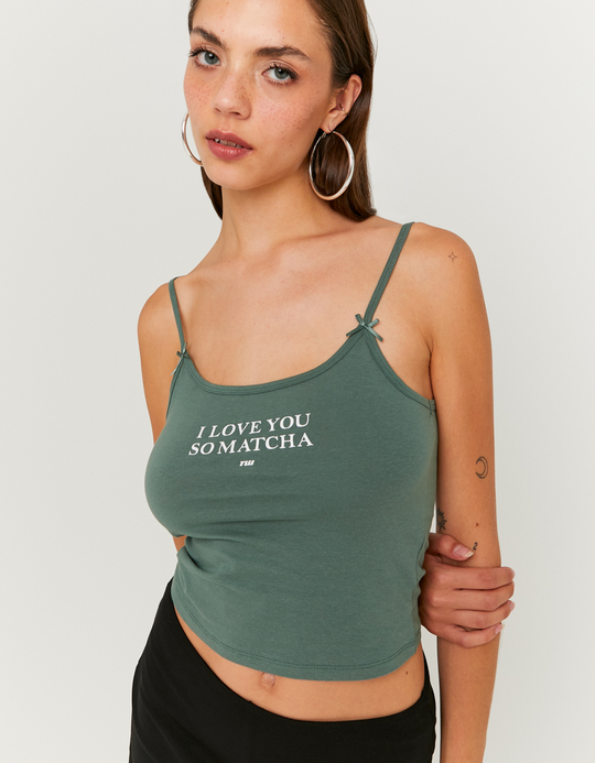 TALLY WEiJL, Green Printed Tank Top for Women
