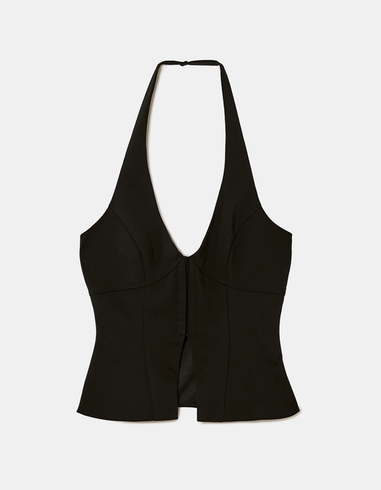 TALLY WEiJL, Black Halter Top for Women