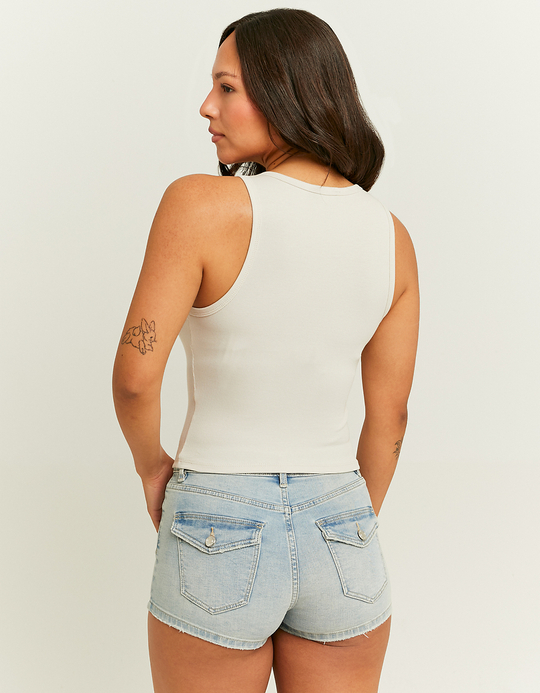 TALLY WEiJL, Canottiera Corta Beige con Stampa for Women