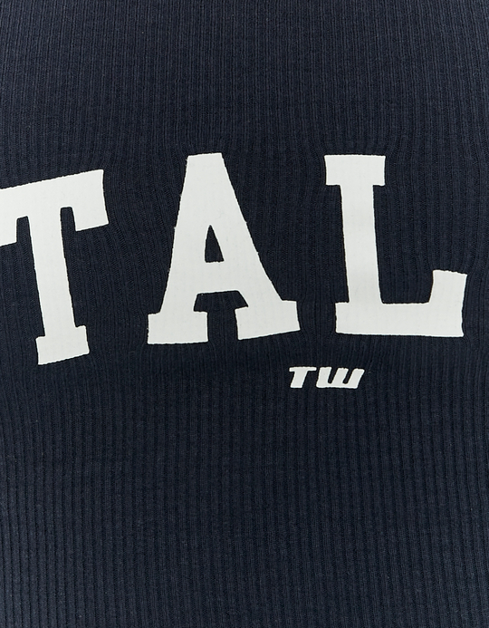 TALLY WEiJL, Crop Top Blu Con Stampa for Women