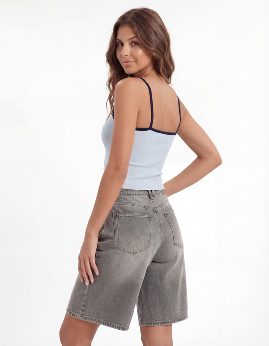 TALLY WEiJL, Light Blue Printed Crop Top for Women